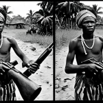 Here are two image prompts based on the provided text, summarizing the cultural impact and evolution related to the Biafran War: