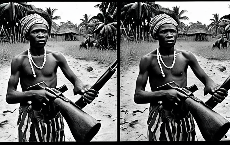 Here are two image prompts based on the provided text, summarizing the cultural impact and evolution related to the Biafran War: