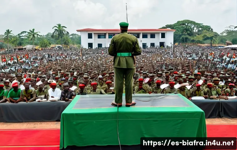 비아프라 공화국 지도 - **Prompt 1: "The Proclamation of Biafra - A Beacon of Hope"**
    "A powerful and dignified image de...