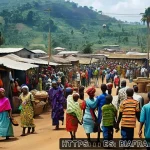 Home 20 비아프라와 나이지리아 정치 갈등 - A detailed scene of a diverse Nigerian community in the Biafra region, showcasing traditional ethnic...